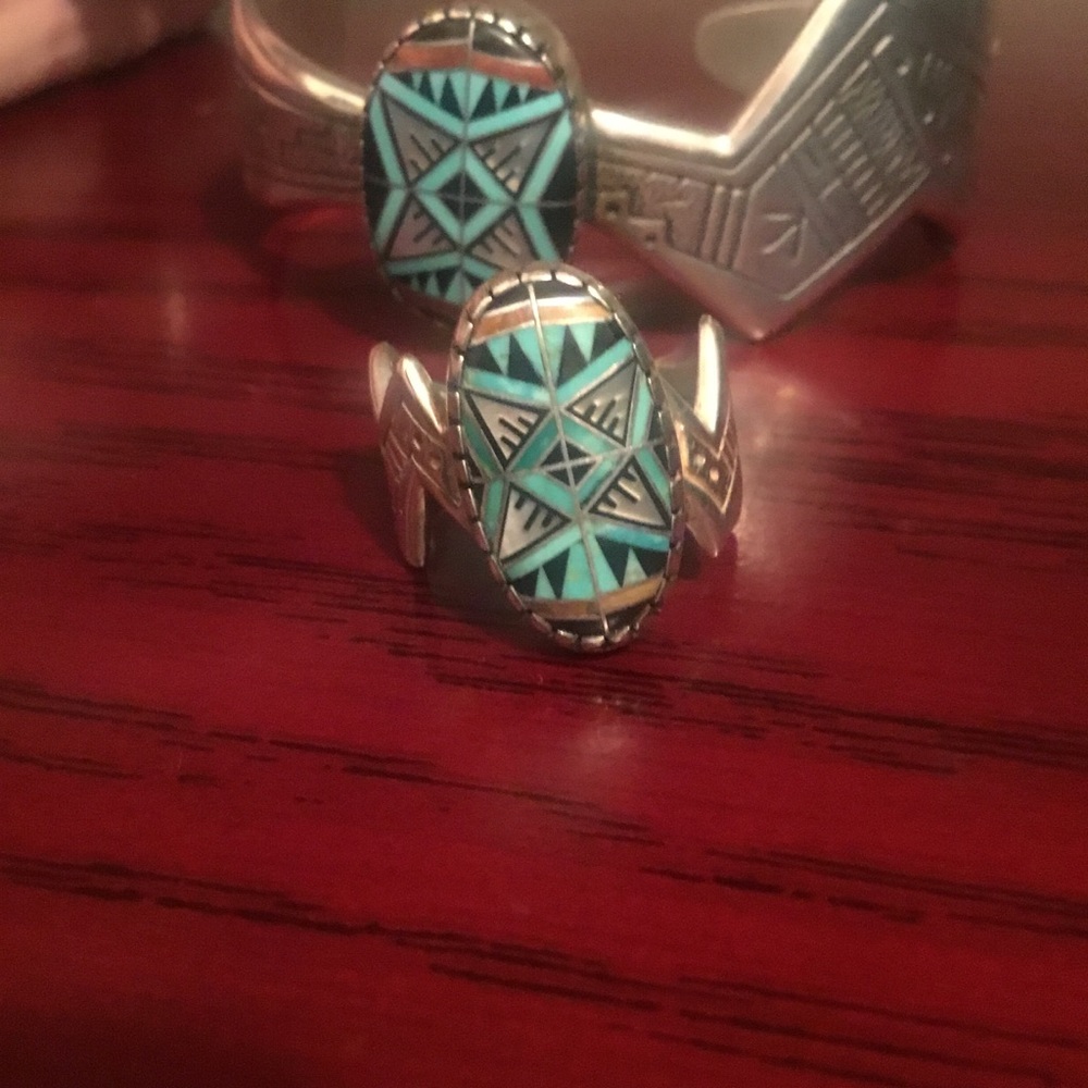 Roderick & Marilyn Tenorio SS Gemstone Inlay Ring
